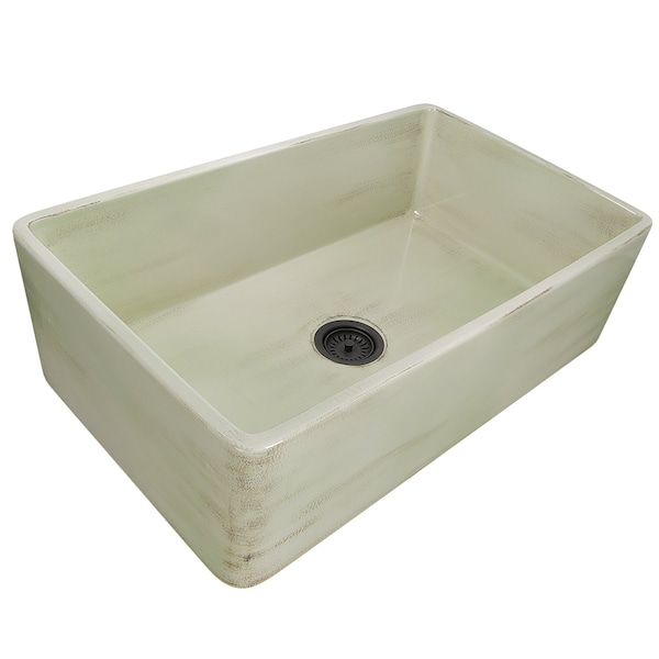 Nantucket Sinks 33-Inch Farmhouse Fireclay Sink with Shabby Green Finish FCFS3320S-ShabbyGreen - main